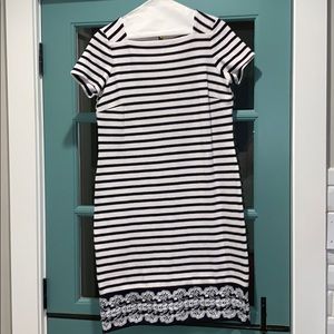 Navy & White Striped Cap-Sleeve Talbots Dress 👗